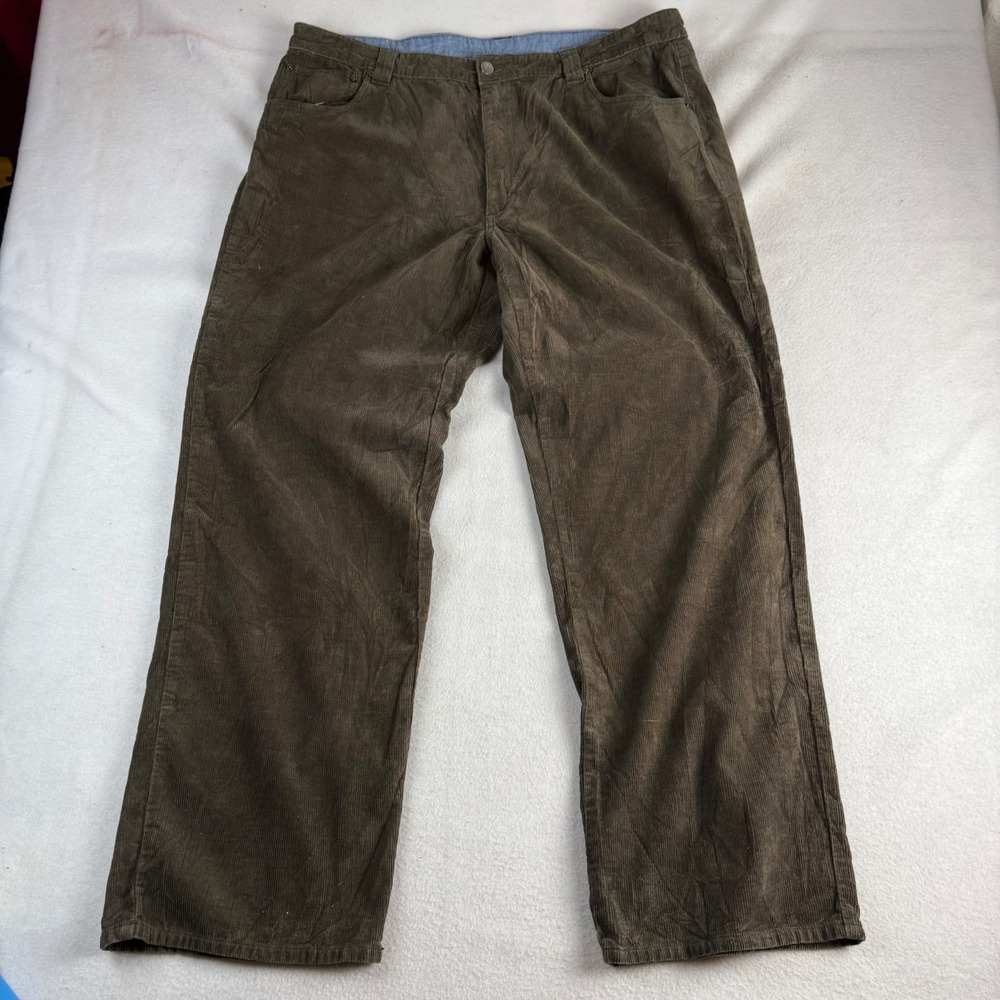 Woolrich Mens 1549 Corduroy Pants Dark Loden Green Cotton Straight Leg 40x32